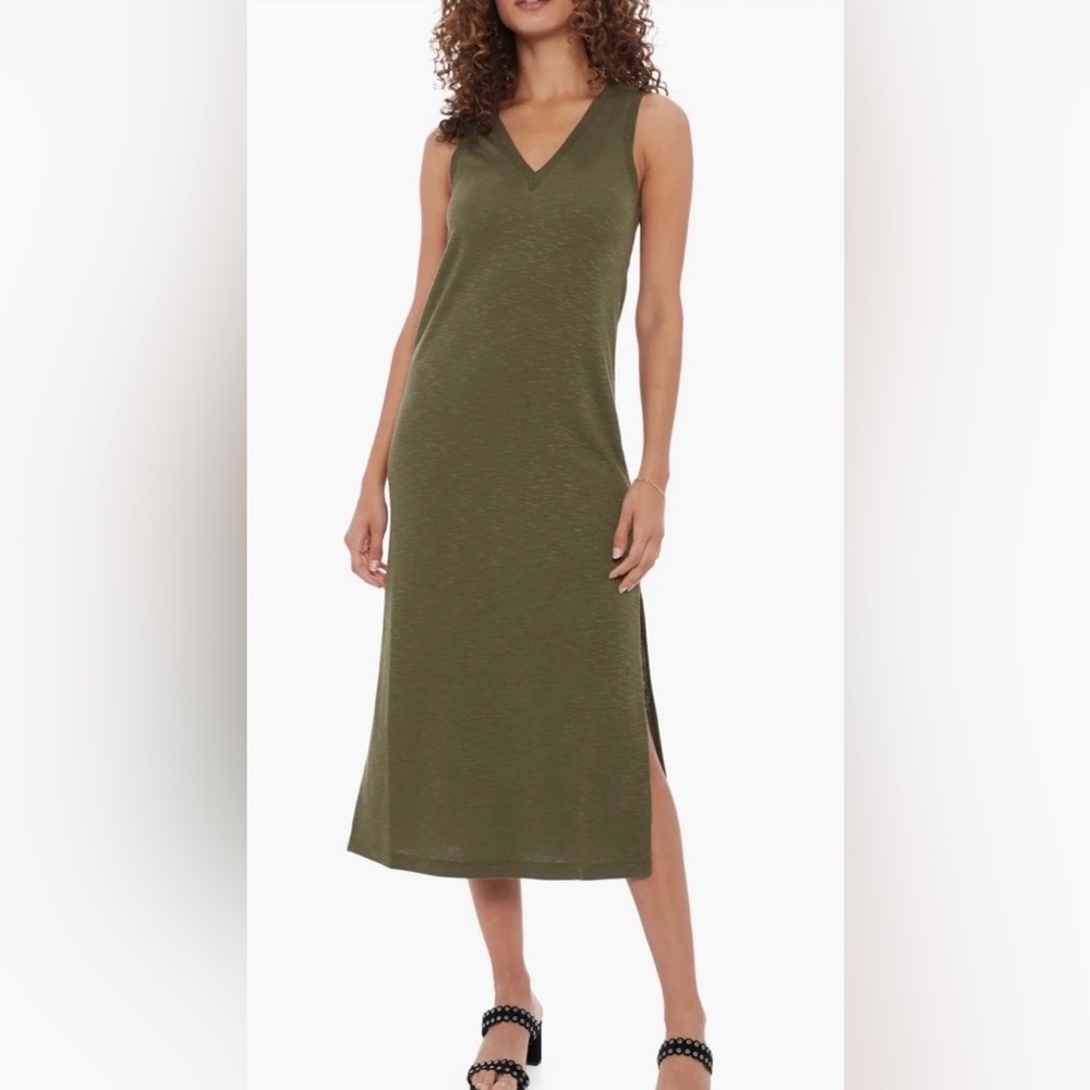 Paige Sage Green Sleeveless Knit Tank Midi Dress ZB6